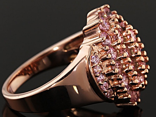 Bella Luce ® 3.75ctw Pink Diamond Simulant Round Eterno ™ Rose Ring (1.89ctw Dew) - Size 7