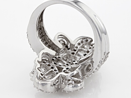 Bella Luce ® 3.50ctw Diamond Simulant Rhodium Over Sterling Silver Butterfly Ring (3.19ctw Dew) - Size 5