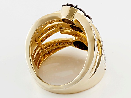 Bella Luce ® 3.65ctw Mocha & White Diamond Simulant Eterno ™ Yellow Ring (1.48ctw Dew) - Size 6