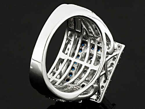 Bella Luce ® 3.15ctw White Diamond Simulant & Lab Created Sapphire Rhodium Over Sterling Ring - Size 11