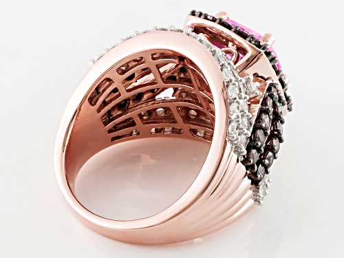 Bella Luce ® 8.71ctw Pink, Champagne & White Diamond Simulant Eterno ™ Rose Ring (4.53ctw Dew) - Size 6