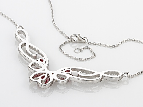 Bella Luce ® 2.23ctw Ruby & White Diamond Simulants Rhodium Over Sterling Silver Necklace - Size 18