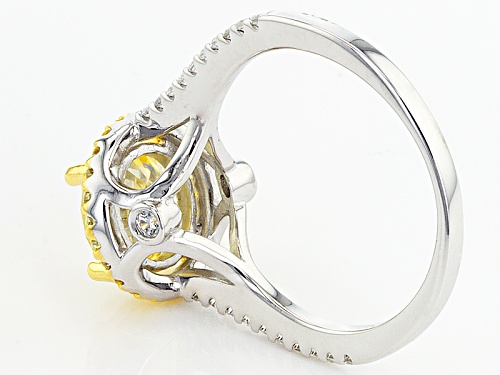 Bella Luce ®3.99ctw Canary & White Diamond Simulants Rhodium Over Silver And Eterno™Yellow Ring - Size 10