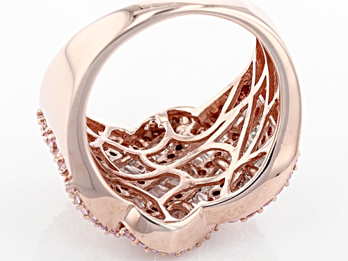 Bella Luce ® 4.35ctw Pink & White Diamond Simulant Round Eterno ™ Rose Ring (2.37ctw Dew) - Size 10