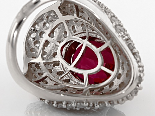 Bella Luce ® 12.66ctw Lab Created Ruby & Diamond Simulant Rhodium Over Sterling Silver Ring - Size 5