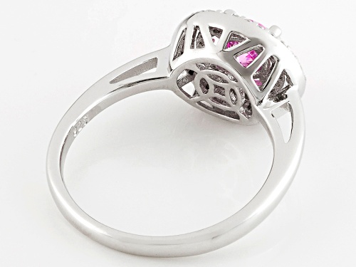 Bella Luce ®2.00ctw Pink & White Diamond Simulants Rhodium Over Sterling Silver Ring (1.10ctw Dew) - Size 8