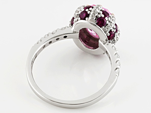 Bella Luce ® 5.92ctw Pink & White Diamond & Ruby Simulants Rhodium Over Sterling Silver Ring - Size 7