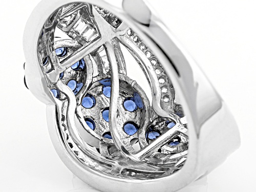 Bella Luce®1.37ctw Lab Created Sapphire & White Diamond Simulant Rhodium Over Sterling Silver Ring - Size 8