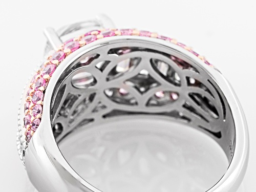 Bella Luce ® 5.19ctw White & Pink Diamond Simulant Rhodium Over Sterling Silver Ring (3.54ctw Dew) - Size 7
