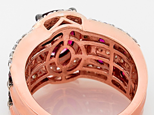Bella Luce ® 5.63ctw Lab Created Ruby & White Diamond Simulants Oval & Round Eterno ™ Rose Ring - Size 7