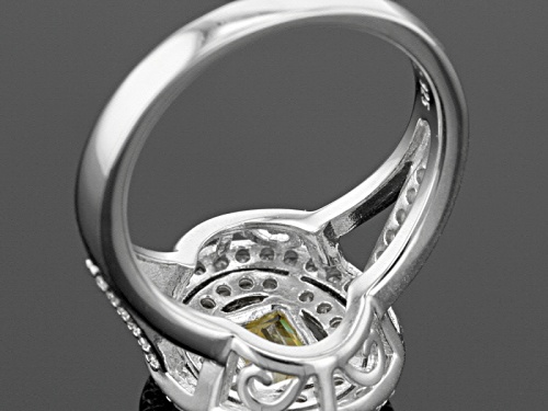 Bella Luce ® 2.65ctw Canary And White Diamond Simulants Rhodium Over Sterling Silver Ring - Size 11