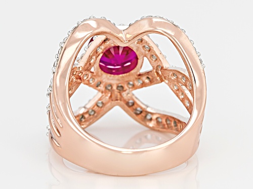 Bella Luce ® 2.32ctw Lab Created Ruby & White Diamond Simulant Round Eterno ™ Rose Ring - Size 6