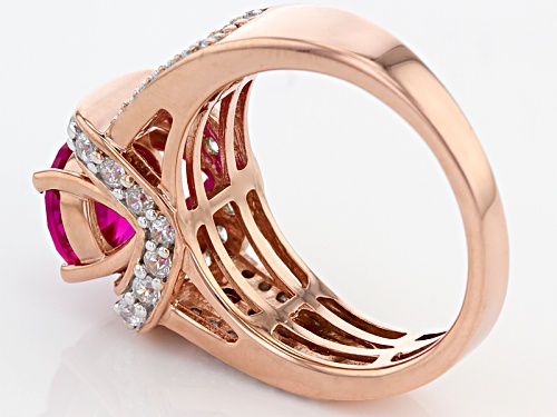 Bella Luce ® 1.99ctw Lab Created Ruby & White Diamond Simulant Round Eterno ™ Rose Ring - Size 6