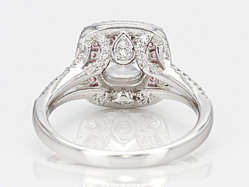 Bella Luce ® 2.64ctw White & Pink Diamond Simulant Rhodium Over Sterling Silver Ring (1.73tw Dew) - Size 8