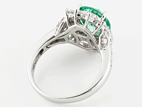 Bella Luce®5.30ctw Caribbean Green™ Lab Created Spinel And Diamond Simulant Rhodium Over Silver Ring - Size 10
