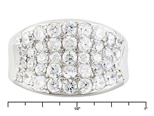 Bella Luce ® 1.86ctw Diamond Simulant Round Rhodium Over Sterling Silver Ring (1.46ctw Dew) - Size 5