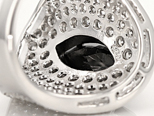 Bella Luce®7.60ctw Black & White Diamond Simulants Rhodium Over Sterling Silver Ring (4.52ctw Dew) - Size 5