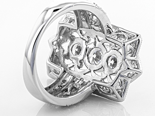 Bella Luce ® 1.80ctw Diamond Simulant Rhodium Over Sterling Silver Ring (1.54ctw Dew) - Size 5