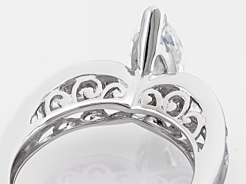 Bella Luce ® 3.89ctw White Diamond Simulant Rhodium Over Sterling Silver Ring (3.1ctw Dew) - Size 12