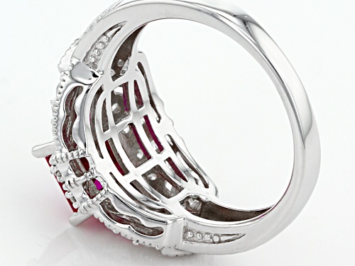 Bella Luce ® 2.42ctw Ruby And White Diamond Simulants Rhodium Over Sterling Silver Ring - Size 9