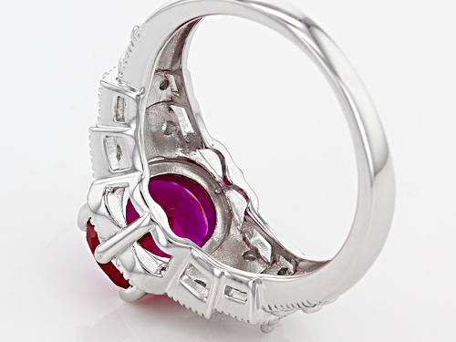 Bella Luce ® 3.49ctw Ruby And White Diamond Simulants Rhodium Over Sterling Silver Ring - Size 11