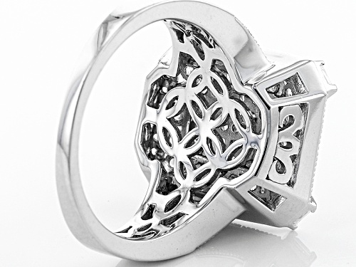 Bella Luce ® 1.89ctw White Diamond Simulant Rhodium Over Sterling Silver Ring (1.34ctw Dew) - Size 11