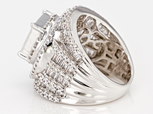 Bella Luce ® 8.30ctw Diamond Simulant Rhodium Over Sterling Silver Ring (5.57ctw Dew) - Size 5