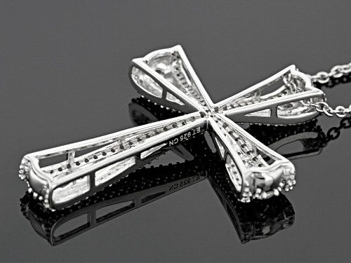Bella Luce ® 2.05ctw White Diamond Simulant Rhodium Over Silver Cross Pendant With Chain