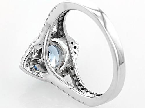 Bella Luce® 2.16ctw Lab Created Blue Spinel And White Diamond Simulant Rhodium Over Silver Ring - Size 9