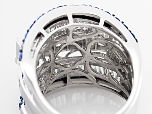 Bella Luce® Rhodium Over Silver Ring With Arctic Blue Swarovski® Zirconia - Size 5