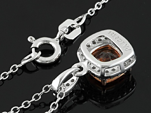 Bella Luce ® .91ctw Morganite & White Diamond Simulants Rhodium Over Sterling Pendant With Chain