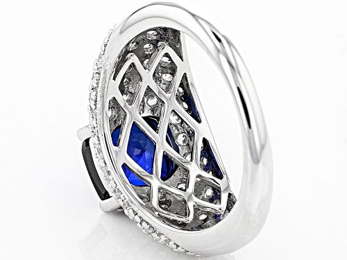 Bella Luce ® 4.64ctw Lab Created Sapphire And White Diamond Simulants Rhodium Over Sterling Ring - Size 11