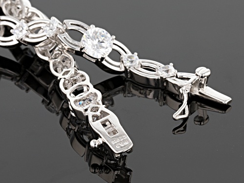 Bella Luce ® 12.81ctw White Diamond Simulant Rhodium Over Sterling Silver Bracelet (9.07ctw Dew) - Size 8