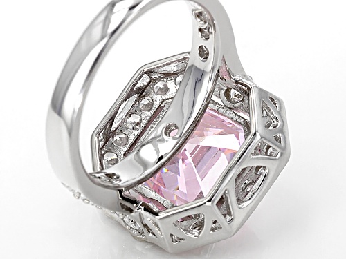 Bella Luce®14.58ctw Pink & White Diamond Simulants Rhodium Over Sterling Silver Ring (8.33ctw Dew) - Size 9