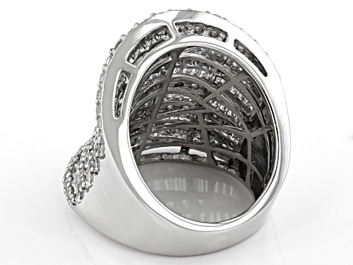 Bella Luce® 7.70ctw White Diamond Simulant Rhodium Over Sterling Silver Ring (6.62ctw DEW) - Size 5