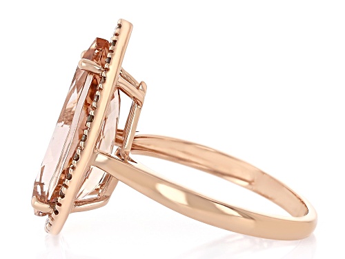 5.50ct Cor-de-Rosa Morganite™ with 0.21ctw Champagne Diamond 10k Rose Gold Ring - Size 6