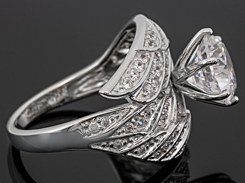 Bella Luce ® Dillenium Cut 5.92ctw Rhodium Over Sterling Silver Angel Wing Ring - Size 6