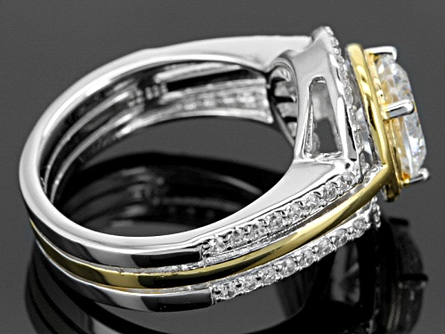 Bella Luce ® 3.99ctw Dillenium Cut Rhodium Over Sterling Silver & Eterno ™ Yellow Ring - Size 5
