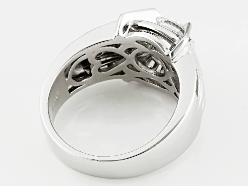 Bella Luce® Dillenium Cut 3.64ctw Diamond Simulant Rhodium Over Sterling Silver Ring (2.01ctw Dew) - Size 8