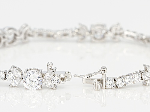 Bella Luce® Dillenium Cut 14.96ctw Diamond Simulant Rhodium Over Silver Bracelet(9.90ctw Dew) - Size 7.25