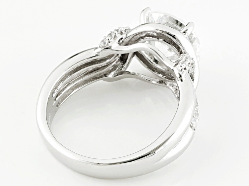 Bella Luce® Dillenium Cut 5.18ctw Diamond Simulant Rhodium Over Sterling Silver Ring (3.13ctw Dew) - Size 5