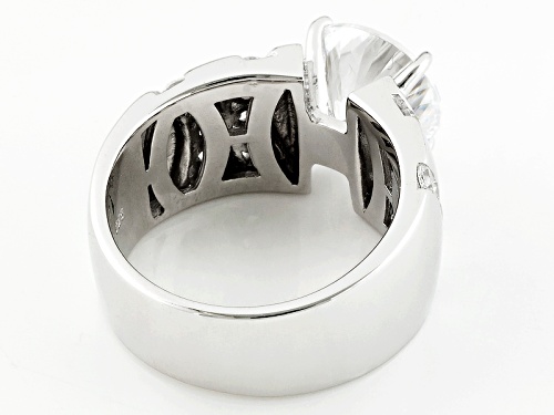 Bella Luce® Dillenium Cut 7.20ctw Diamond Simulant Rhodium Over Sterling Silver Ring (4.47ctw Dew) - Size 7