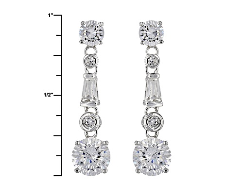 Bella Luce ® 4.14ctw Dillenium White Diamond Simulant Rhodium Over Sterling Silver Earrings