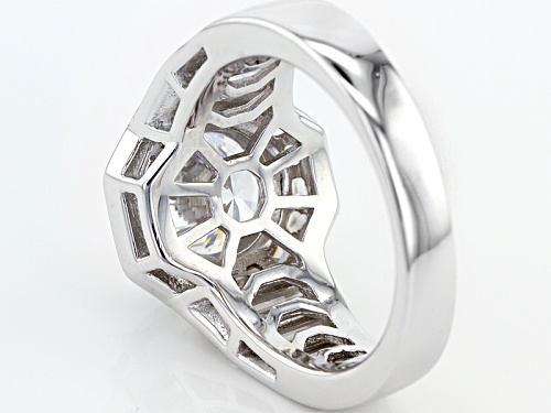 Bella Luce® Dillenium Cut 7.84ctw Diamond Simulant Rhodium Over Sterling Silver Ring (3.95ctw Dew) - Size 7