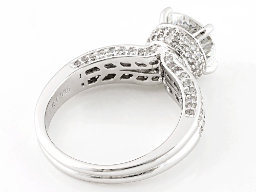 Bella Luce ® Dillenium 5.59ctw Diamond Simulant Rhodium Over Sterling Silver Ring (3.40ctw Dew) - Size 9
