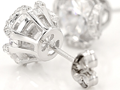 Bella Luce ® 6.68ctw Dillenium White Diamond Simulant Rhodium Over Sterling Silver Earrings