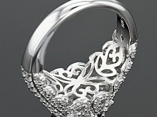 Bella Luce® Dillenium Cut 5.52ctw Diamond Simulant Rhodium Over Sterling Silver Ring (3.42ctw Dew) - Size 10