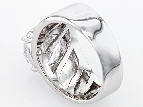 Bella Luce® Dillenium Cut 6.03ctw Diamond Simulant Rhodium Over Sterling Silver Ring (3.87ctw Dew) - Size 7