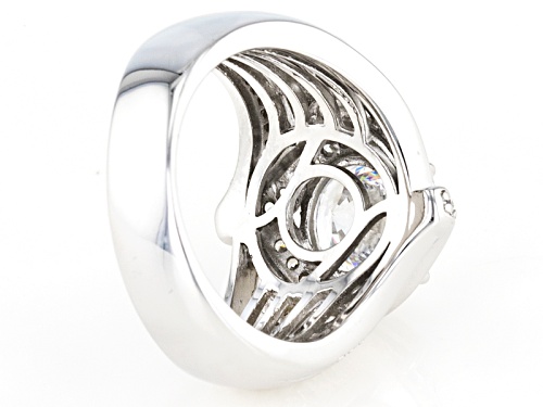 Bella Luce® Dillenium Cut 6.40ctw Diamond Simulant Rhodium Over Sterling Silver Ring (3.81ctw Dew) - Size 5