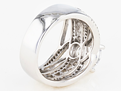 Bella Luce® Dillenium Cut 6.21ctw Diamond Simulant Rhodium Over Sterling Silver Ring (3.71ctw Dew) - Size 11